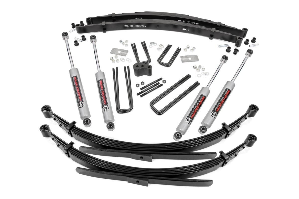 Dodge W200 Truck Suspension Lift Kit - Rear - Rough Country - 4 Inch, includes Rear Springs - '78-'80